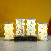 Lampe de chevet rechargeable personnalisée, lanternes en papier pliables décoratives pour la maison avec lumière d'ambiance, veilleuse pour chambre à coucher