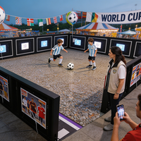 Simulateur de jeu de football mural interactif professionnel en gros, système d'entraînement de football en salle à réalité virtuelle numérique
