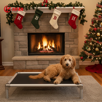 Lit pour chien surélevé, respirant, amovible, lavable, de luxe, pour chiens de petite, moyenne ou grande taille, utilisation intérieure/extérieure, toutes saisons