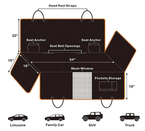 Qeepei Housse de siège de voiture étanche et résistante aux taches pour hamac pour animaux de compagnie pour chiens - Product Image 2