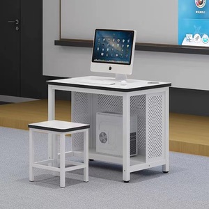 Escritorio escolar con tablero superior de plástico, material duradero, diseño minimalista para uso en el aula o laboratorio informático. - Product Image 2
