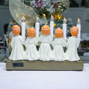 Decorazione Natalizia Creativa per Chiesa Joyland, Candela Elettronica LED in Resina con <span class=keywords><strong>Angioletti</strong></span> per Uso Interno - Product Image 4