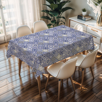 Nappe rectangulaire multicolore RNPT 60x60 cm en PVC, nappe de table anti-taches, protection pour festivals et anniversaires