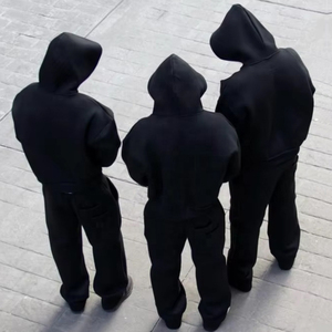 QIANSHI Hochwertige Blanko-Sweat-Anzüge aus schwerem Stoff, Oversized-Hoodies und Jogginghosen-Sets für Herren, individuell anpassbare, weite Trainingsanzüge für Männer - Product Image 5