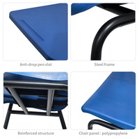Chaise pliante ergonomique en plastique PP au design moderne et durable pour l'école, la formation, la chambre d'étudiant et le salon