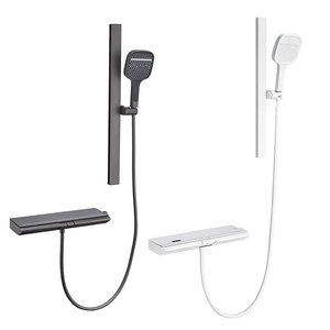 Thermostatic Shower Set With Storage Rack And Ambient Lighting Concealed Design Rectangle Shape G12 Inlet - Product Image 3