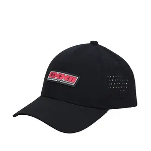 Paling Populer kustom topi ayah terstruktur 6 Panel pria dewasa Logo Pvc jaring dapat disesuaikan topi bisbol sejuk