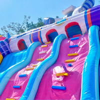 Grand toboggan gonflable géant d'extérieur pour adultes, thème safari, avec anneau de saut et toboggan aquatique, pour fêtes aquatiques, accessoires de parc aquatique