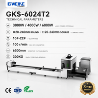Machine de découpe laser fibre CNC 6000W GKS-6024T2, épaisseur de coupe 0-10mm, rails de guidage Cypcut HIWIN, refroidissement par eau, 6m, AI/PLT High