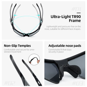 Lunettes de soleil intelligentes à teinte variable électronique OEM, lentille LCD adaptative instantanée 0,1 s, lunettes de sport TR90 pour le cyclisme, la conduite, jour et nuit - Product Image 5