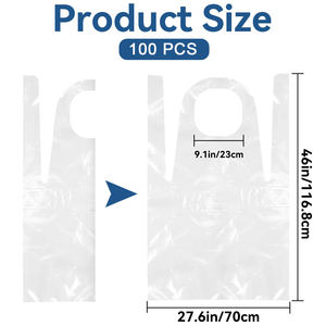 <span class=keywords><strong>Tablier</strong></span> jetable en PE non tissé, durable et doux, sans manches, protection intégrale pour la peinture et les projets de bricolage - Product Image 2