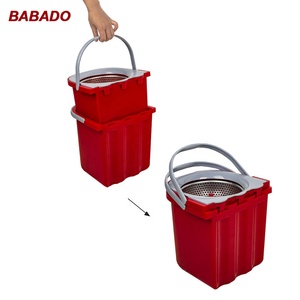 BABADO Sản Phẩm Mới Bán Chạy Giỏ Thép Không Gỉ Bộ Cây Lau Nhà 2 Xô Xoay Thần Kỳ 360 Riêng Biệt - Product Image 4