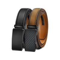 Ceinture à cliquet personnalisable classique décontractée de 4.45 cm en cuir facile à cliquer ceinture pour hommes en cuir véritable