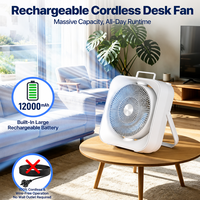 Ventilateur portable avec télécommande, batterie rechargeable, lumière LED et design inclinable pour la maison, le bureau et la voiture