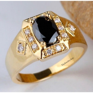 Natural Black <b>Onyx</b> <b>Ring</b> Oval Cut <b>Mens</b> Black Gemstone Sterling Silver Engagement Jewelry <b>Ring</b> - Product Image 4