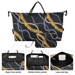 Hawaiian Yellow Puakenikeni Flower Custom Print Quilt Oversized Weekender Tote Bag Hawaii Travel Bag - Product Image 2