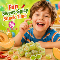 Bonbons Gélifiés en Gros OEM ODM en Vrac, Cubes de Melon Hami Épicés, Saveur Pimentée, Bonbons Gélifiés Moelleux et Fruités