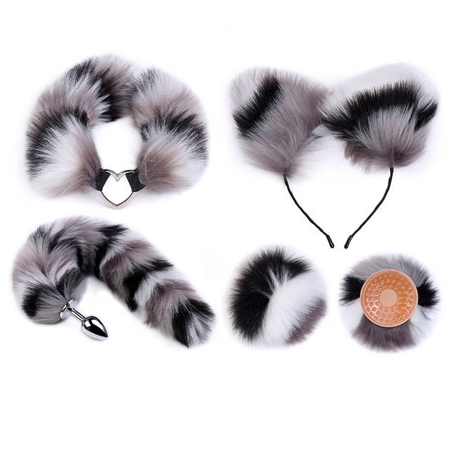 tunnel anal plug porn Wolf Tail Butt Plug Stainless Steel Pet Play Anal trainers main image 0