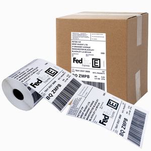 Etiqueta de Envío Térmica Directa con Impresión de Logotipo Personalizado para Código de Barras con Línea de Perforación, Etiqueta de Guía de Envío A6 - Product Image 4