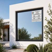Ventana Fija de Aluminio de Estructura Estable, Ventana de Vidrio Fijo Aislada e Impermeable para Uso en Exteriores en Todo Tipo de Clima