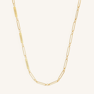 Collier personnalisé à plusieurs noms avec chaîne trombone en acier inoxydable plaqué or 18 carats, cadeau de bijoux <span class=keywords><strong>pour</strong></span> la fête des Mères - Product Image 1