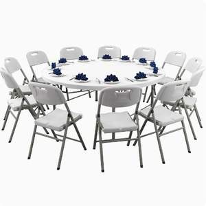 <span class=keywords><strong>Mesa</strong></span> <span class=keywords><strong>redonda</strong></span> <span class=keywords><strong>plegable</strong></span> <span class=keywords><strong>180</strong></span>, <span class=keywords><strong>mesa</strong></span> de plástico moldeada por soplado, <span class=keywords><strong>mesa</strong></span> de comedor grande para el hogar para restaurante al aire libre Simple - Product Image 5