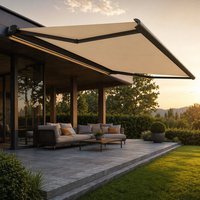 Auvent de jardin de luxe en aluminium de qualité commerciale, entièrement en cassette, avec télécommande, anti-UV, pour zone de détente au bord de la piscine