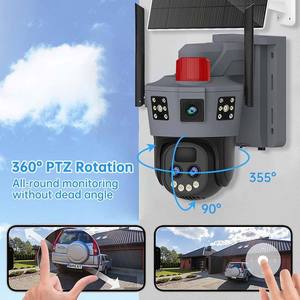 Ứng dụng okam mới màu xám 9mp thực 3 ống kính Hệ thống <span class=keywords><strong>camera</strong></span> năng lượng mặt trời trong nhà ngoài trời an ninh wifi năng lượng mặt trời 4G Thẻ Sim <span class=keywords><strong>Camera</strong></span> an toàn - Product Image 6