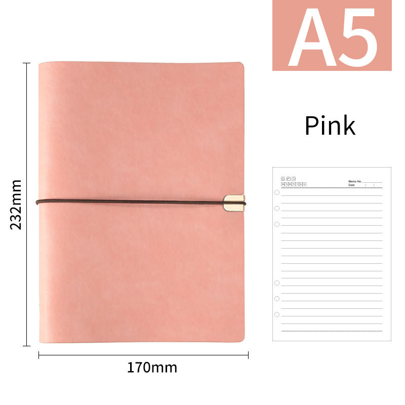 Papier A5 ligné rose