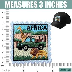 Parche bordado con estampado de África de 3 pulgadas, termoadhesivo o para coser, aplique de tela para bolsos - Product Image 3