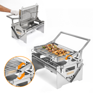 Ingrosso Portatile 360 °   Griglia BBQ Girevole <span class=keywords><strong>per</strong></span> Esterni, Campeggio e Giardino, in Metallo e Acciaio Inossidabile, <span class=keywords><strong>Barbecue</strong></span> Ribaltabile - Product Image 1