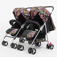 Double poussette légère pliante, assise, couchée, détachable, double grande poussette pour bébé