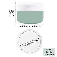 Pot cosmétique en silicone de qualité alimentaire écologique 90 ml, grand ouverture, boîte de voyage pour crème visage