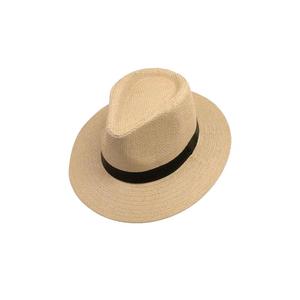 Chapeau de paille Panama naturel pour homme, style décontracté, tendance été, avec ruban de couleur unie, idéal pour la randonnée et la plage, vente en gros - Product Image 5