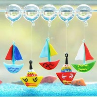 Bulles de verre flottantes avec décoration artisanale en verre coloré de Murano, dauphin en verre, hippocampe miniature, animaux marins