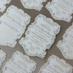 Tarjeta de Felicitación de Papel de Algodón Puro Premium con Impresión en Relieve y Corte Personalizado para Detalles de Confirmación de Asistencia a la Boda - Product Image 3