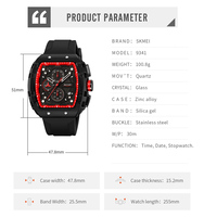 Montre analogique à quartz Japan Movt Exhibition Caseback Silica Gel Business Formal