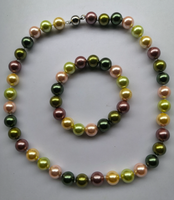 Collar anudado con perlas naturales de 12mm para mujer, colorido, venta al por mayor