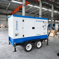 Groupe électrogène diesel silencieux de type remorque industriel refroidi par eau triphasé 100 KVA 80 kW, démarrage automatique ATS, démarrage à distance