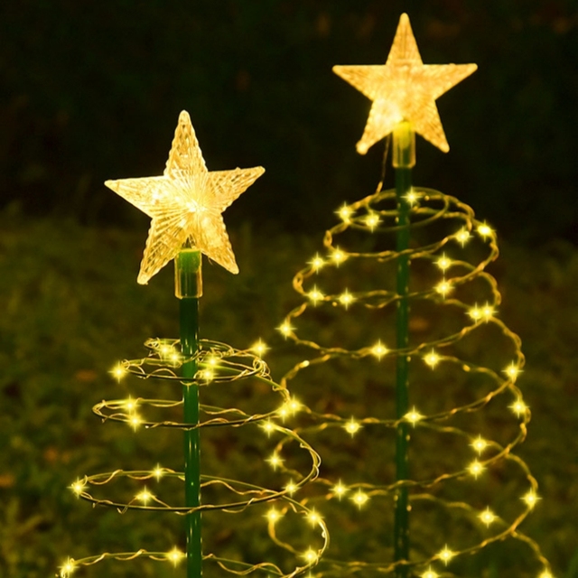 Solar Christmas Tree Halloween Popular Christmas Decoration Star Tree Outdoor Courtyard Lawn Landscape Luminous Led Light