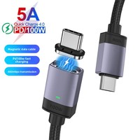 Kabel Pengisian Daya Magnetik PD 100W Aluminium Alloy Nylon USB-C USB-C Pengisian Cepat Transfer Data 1m Konduktor Tembaga Murni