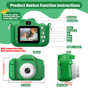 Appareil photo pour enfants Search Sourcingark 48MP, grand angle 160°, selfie, écran 2 pouces, batterie rechargeable portable, cadeau dinosaure H22 - Product Image 6