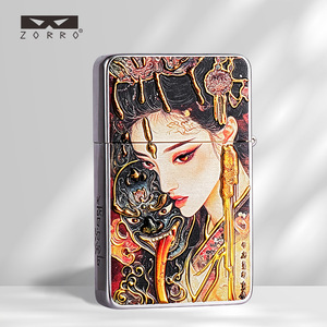 Encendedor de Queroseno ZORRO/Zorro Z820-F601, de Latón Chapado en Oro, Resistente al Viento, Estilo Ejecutivo de Alta Gama, Éxito de Ventas en <span class=keywords><strong>TikTok</strong></span> y Kwai - Product Image 2