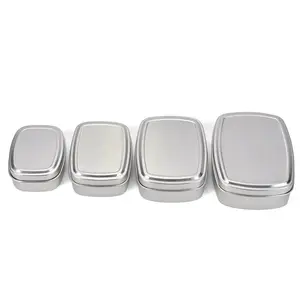 Boîte en aluminium carrée pour savon, pot de 60ml, 80ml, 100ml, 150ml, emballage à thé, vente en gros