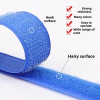 Pita Perekat Hook-and-Loop Poliester 2cm untuk Pakaian, Sepatu, Topi; Perekat Tempel Sendiri untuk Tali, Perekat Satu Sisi