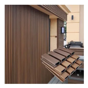 Teca Exterior Slat Wall Paneling para Outdoors Wpc Wall Cladding Filipinas Revestimento Composto Exterior Wall Cladding