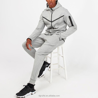 Pantalon de Jogging Homme Haute Qualité Fermeture Éclair Coupe Slim Droite Bas de Survêtement Personnalisé Sport Tech Fleece