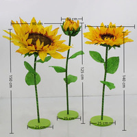 Décoration florale géante imperméable pour fenêtre, motif tournesol, pour événements festifs, mariages et festivals