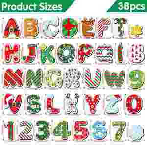 Décorations magnétiques souples pour réfrigérateur de Noël pour l'apprentissage des enfants : lettres et chiffres à faire soi-même - Product Image 2