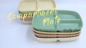 Plato Rectangular Coreano de Cerámica con 3 Compartimentos, Vajilla Personalizada para Cafetería Escolar, <span class=keywords><strong>Dieta</strong></span> Equilibrada de Color Sólido, Venta Al por Mayor - Product Image 2